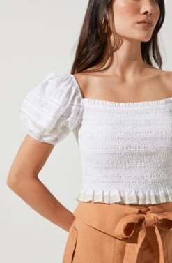 Serafina Puff Sleeve Top 8 Serafina Puff Sleeve Top -Astr The Label Shop ACT15965 WHITE 3