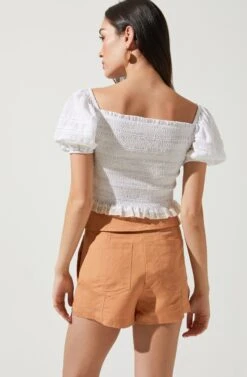 Serafina Puff Sleeve Top 9 Serafina Puff Sleeve Top -Astr The Label Shop ACT15965 WHITE 4