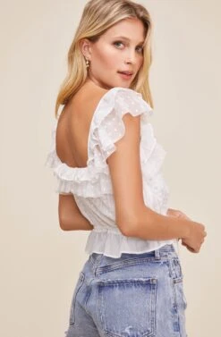 Kaya Ruffle Top -Astr The Label Shop ACT15971 WHITE 4