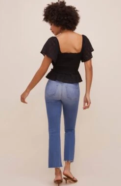 January Flutter Sleeve Top -Astr The Label Shop ACT16012B BLACK 5