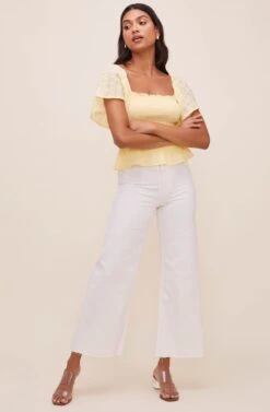 January Flutter Sleeve Top -Astr The Label Shop ACT16012B PASTELYELLOW 2 082f769f 5bdd 45be bcd3 d8374cf3dad5