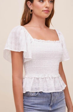 January Flutter Sleeve Top -Astr The Label Shop ACT16012B WHITE 4 d6417ab4 8a4f 4ad7 ade8 d117611c6a33