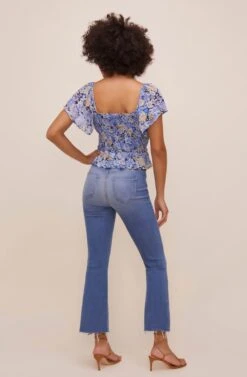 January Floral Smocked Peplum Top -Astr The Label Shop ACT16012SF NAVYBLUEFLORAL 5