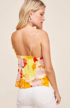 Vivienne Floral Top -Astr The Label Shop ACT16032 YELLOW ORANGE TROPICAL FLORAL 4
