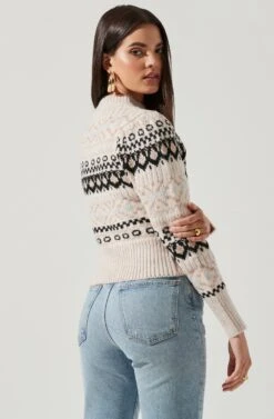 Maria Sweater -Astr The Label Shop ACT16107 IVORY BLACKMULTI 4