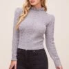 Sally Mock Neck Sweater -Astr The Label Shop ACT16116 LIGHT GRAY 3