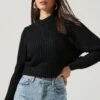 Kellie Mock Neck Sweater -Astr The Label Shop ACT16130 BLACK 2