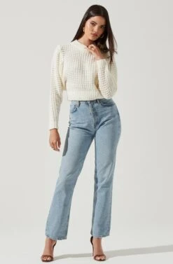 Kellie Mock Neck Sweater 24 Kellie Mock Neck Sweater -Astr The Label Shop ACT16130 OFF WHITE 1