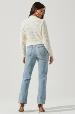 Kellie Mock Neck Sweater 23 Kellie Mock Neck Sweater -Astr The Label Shop ACT16130 OFF WHITE 3