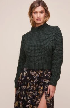 Kellie Mock Neck Sweater 32 Kellie Mock Neck Sweater -Astr The Label Shop ACT16130 PINE 2