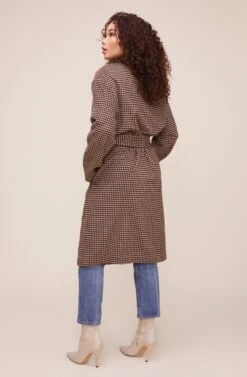 Roxanne Houndstooth Coat -Astr The Label Shop ACT16166 MOCHA MULTI 4