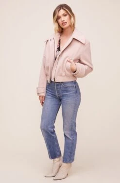 Andrea Moto Jacket -Astr The Label Shop ACT16202 BLUSH 1