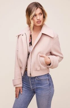 Andrea Moto Jacket -Astr The Label Shop ACT16202 BLUSH 2