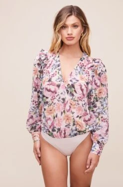 Matilda Floral Bodysuit -Astr The Label Shop ACT16238CCP PINK MULTI FLORAL 1