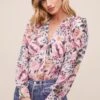 Matilda Floral Bodysuit -Astr The Label Shop ACT16238CCP PINK MULTI FLORAL 3