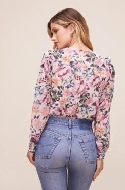 Matilda Floral Bodysuit -Astr The Label Shop ACT16238CCP PINK MULTI FLORAL 5