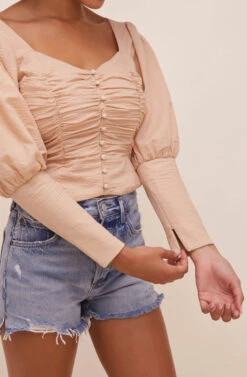 Renaissance Long Sleeve Top -Astr The Label Shop ACT16261C CAPPUCCINO 4