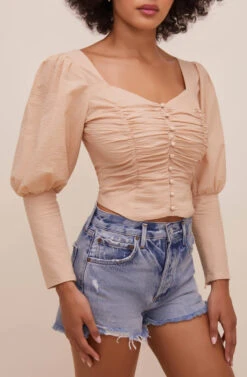 Renaissance Long Sleeve Top -Astr The Label Shop ACT16261C CAPPUCCINO 6