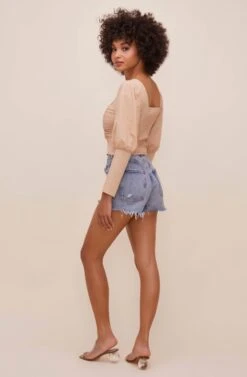 Renaissance Long Sleeve Top -Astr The Label Shop ACT16261C CAPPUCCINO 7