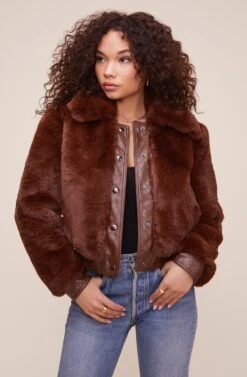 Patricia Jacket -Astr The Label Shop ACT16263 CHOCOLATE 2