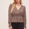 Rebecca Animal Print Top -Astr The Label Shop ACT16266R004 BROWN MULTI ANIMAL 2