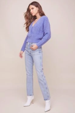 Veda Fuzzy Wrap Sweater 10 Veda Fuzzy Wrap Sweater -Astr The Label Shop ACT16288 BLUE 2