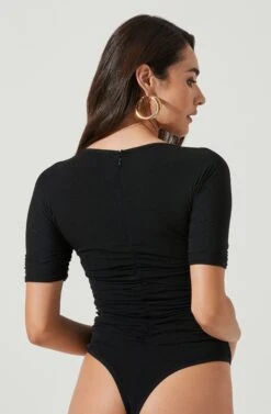 Zelda Ruched Bodysuit -Astr The Label Shop ACT16292 BLACK 5