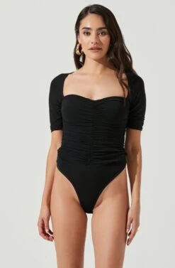Zelda Ruched Bodysuit -Astr The Label Shop ACT16292 BLACK 6