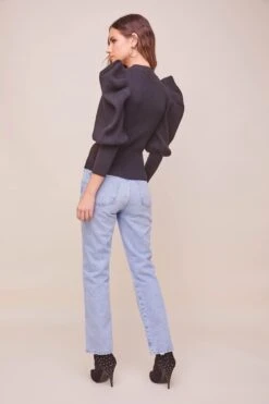 Elina Puff Sleeve Sweater -Astr The Label Shop ACT16298 BLACK 3