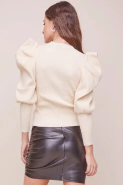 Elina Puff Sleeve Sweater -Astr The Label Shop ACT16298 CREAM 5