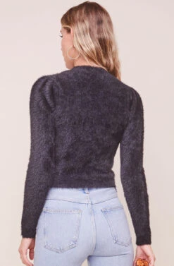Belle Fuzzy Knit Sweater -Astr The Label Shop ACT16300 BLACK 3 2