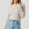 Belle Fuzzy Knit Sweater 1 Belle Fuzzy Knit Sweater -Astr The Label Shop ACT16300 CHALK 1