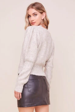 Bexley Puff Sleeve Sweater -Astr The Label Shop ACT16301 OATMEAL 4