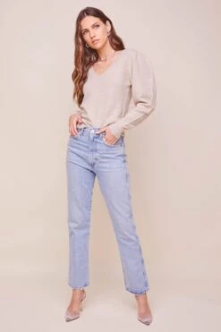 Abigail Puff Sleeve Sweater -Astr The Label Shop ACT16322 OATMEALJEWEL 2 cf823bd9 1b1d 41dd aef6 a802931110f4