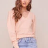 Abigail Puff Sleeve Sweater -Astr The Label Shop ACT16322 PEACHJEWEL 1
