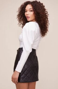 Johanna Puff Sleeve Bodysuit 17 Johanna Puff Sleeve Bodysuit -Astr The Label Shop ACT16337 WHITE 4