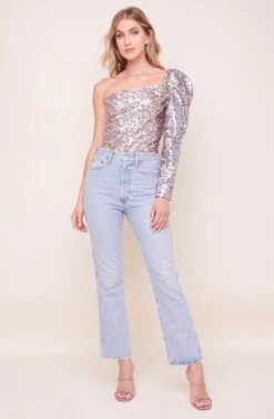 Isolde One Shoulder Sequin Bodysuit 9 Isolde One Shoulder Sequin Bodysuit -Astr The Label Shop ACT16445SQ PINK BLUEMULTI 1