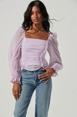 Tonina Puff Sleeve Top 15 Tonina Puff Sleeve Top -Astr The Label Shop ACT16469B LIGHTLILAC 2 5b0b8115 c639 4189 859a 0f368b498365