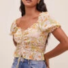 Jayla Floral Puff Sleeve Top -Astr The Label Shop ACT16472 OFFWHITEORANGEFLORAL 3