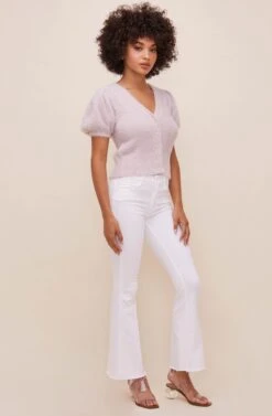 Alba Puff Sleeve Cardigan 23 Alba Puff Sleeve Cardigan -Astr The Label Shop ACT16475 LIGHTMAUVE 1