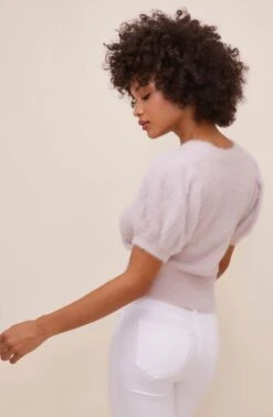 Alba Puff Sleeve Cardigan 24 Alba Puff Sleeve Cardigan -Astr The Label Shop ACT16475 LIGHTMAUVE 7