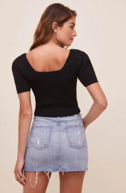 Kristy Short Sleeve Cardigan -Astr The Label Shop ACT16518 BLACK 4