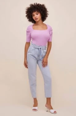 Adelia Ribbed Knit Sweater -Astr The Label Shop ACT16525 ORCHID 1