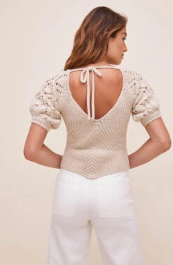 Cosette Pointelle Sweater -Astr The Label Shop ACT16551 CREAM 7