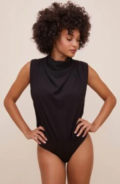 Remi Mock Neck Sleeveless Bodysuit -Astr The Label Shop ACT16564 BLACK 10