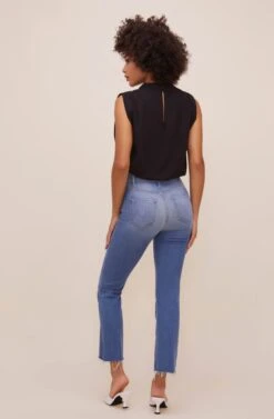 Remi Mock Neck Sleeveless Bodysuit -Astr The Label Shop ACT16564 BLACK 7