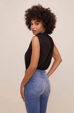 Remi Mock Neck Sleeveless Bodysuit -Astr The Label Shop ACT16564 BLACK 9