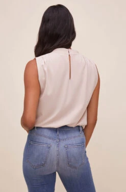 Remi Mock Neck Sleeveless Bodysuit -Astr The Label Shop ACT16564 SAND 6