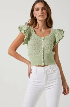 Myla Ruffle Sleeve Cardigan