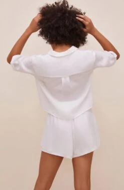 Chrysanthe Short Sleeve Button Up Top 18 Chrysanthe Short Sleeve Button Up Top -Astr The Label Shop ACT16584 WHITE 5